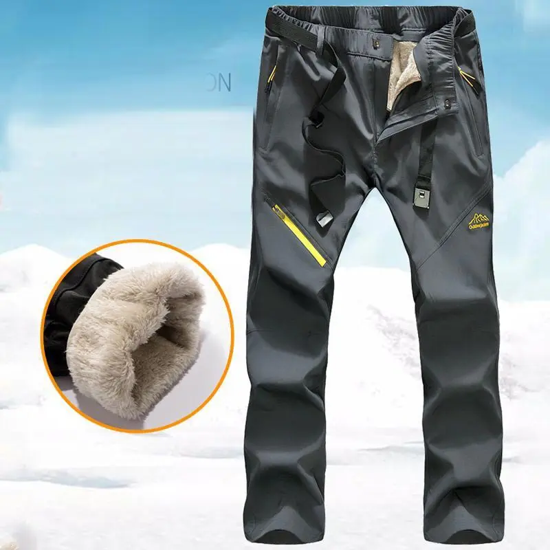 

Winter Removable Hiking Pants Women Men Outdoor Warm Fleece Softshell Pants Climbing Skiing Camping Trekking Waterproof Trousers