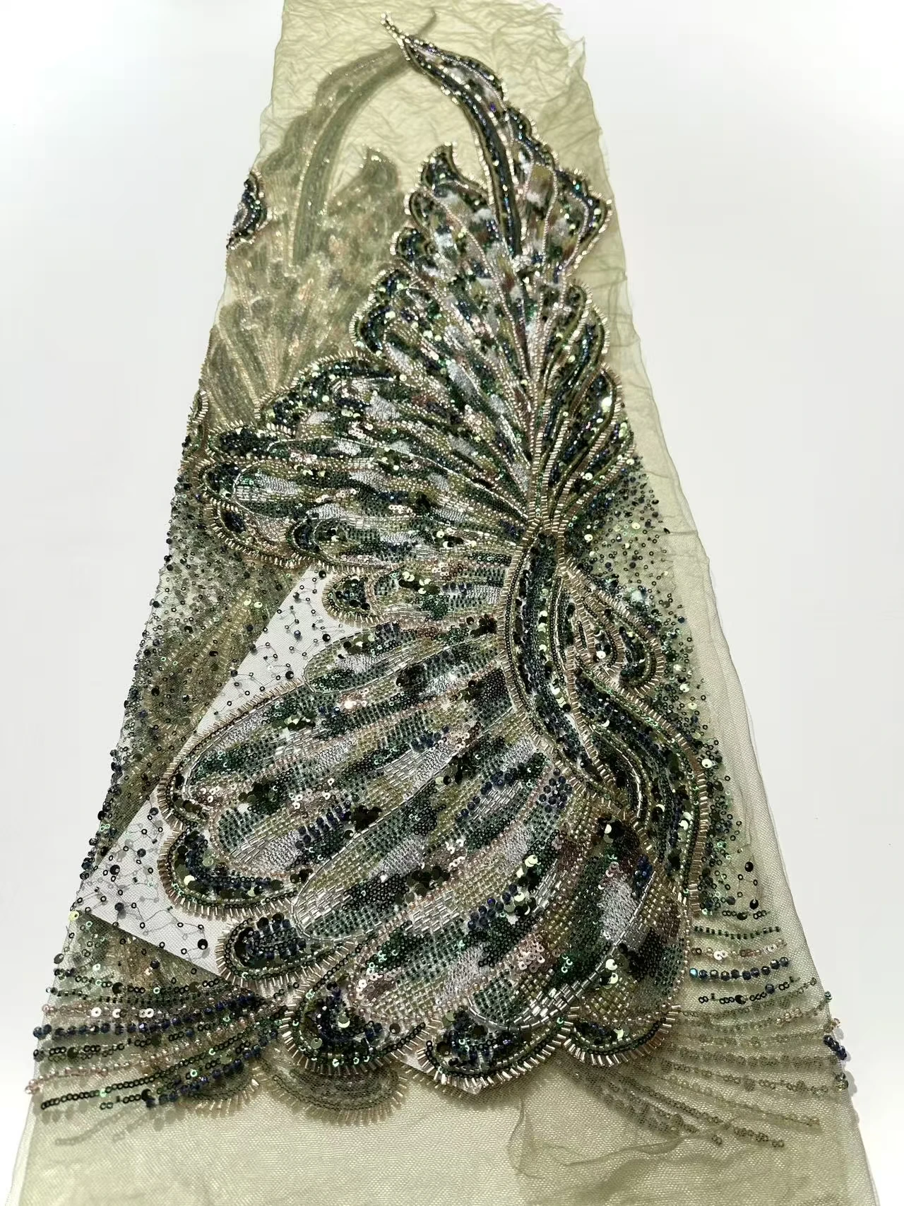 قماش دانتيل للعريس الأفريقي 2025 خرز ثقيل دانتيل فرنسي تول ترتر قماش دانتيل مطرز لفستان الحفلات للنساء SZ1585