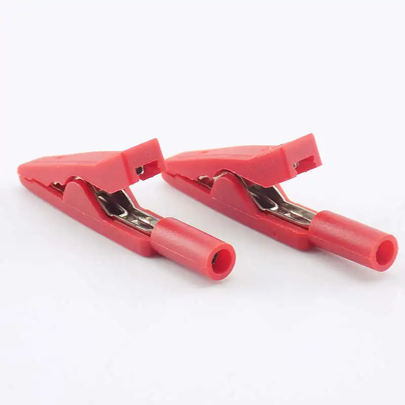 Banana plug 2mm Connector Cable Crocodile Insulated Alligator Clip Test Probes Adapter Multimeter Alligator Pen Female Test D5