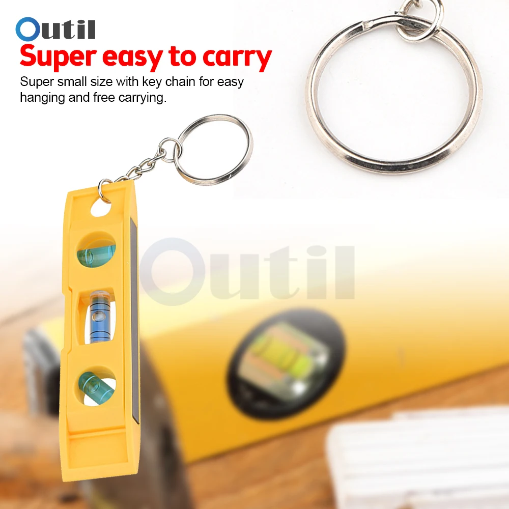 For Home Use Bubble Level Keychain ABS Plastic Plastic Frame 3 Bubble Level Vial 45 Degrees 90 Degrees 180 Degrees
