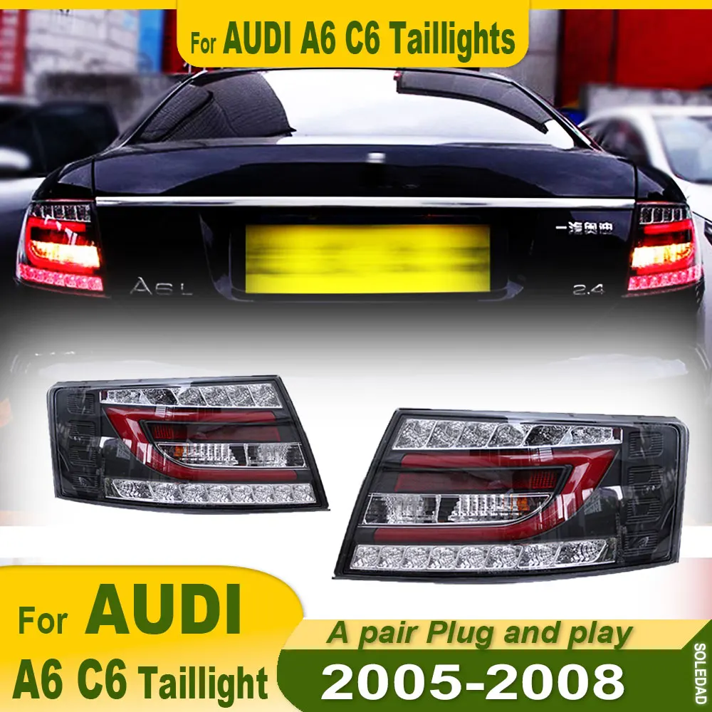 A pair Tail Lamp for Audi A6L C6 LED Tail Light 2005 2006 2007 2008 A6L Rear Fog Brake Turn Signal Automotive Accessories