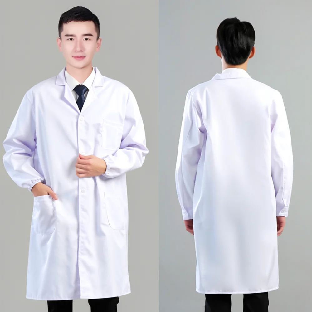 High Quality Lab Coat Unisex Protective Workwear Cotton Blend Uniform For Medical Doctor Student Chemistry Research
