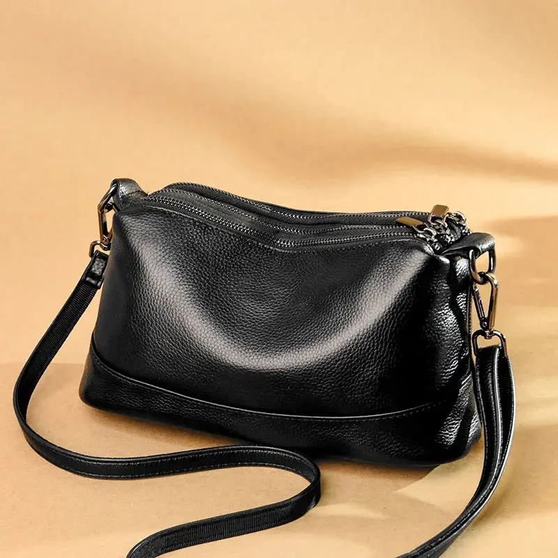 

Faionable Women's Genuine Leather Handbags Casual Versatile Bags with Zipper Closure for All Seasons And Ocns