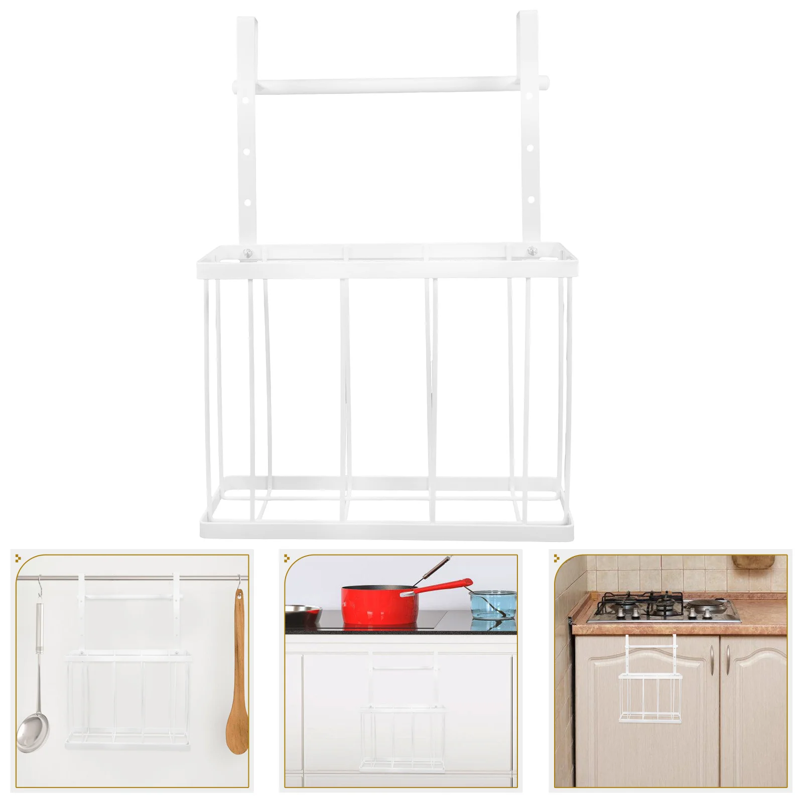 

Cabinet Door Hanging Basket Stainless Steel Kitchen Bathroom Storage Organizer Basket Towel Holder Over Cabinet Storage Grid