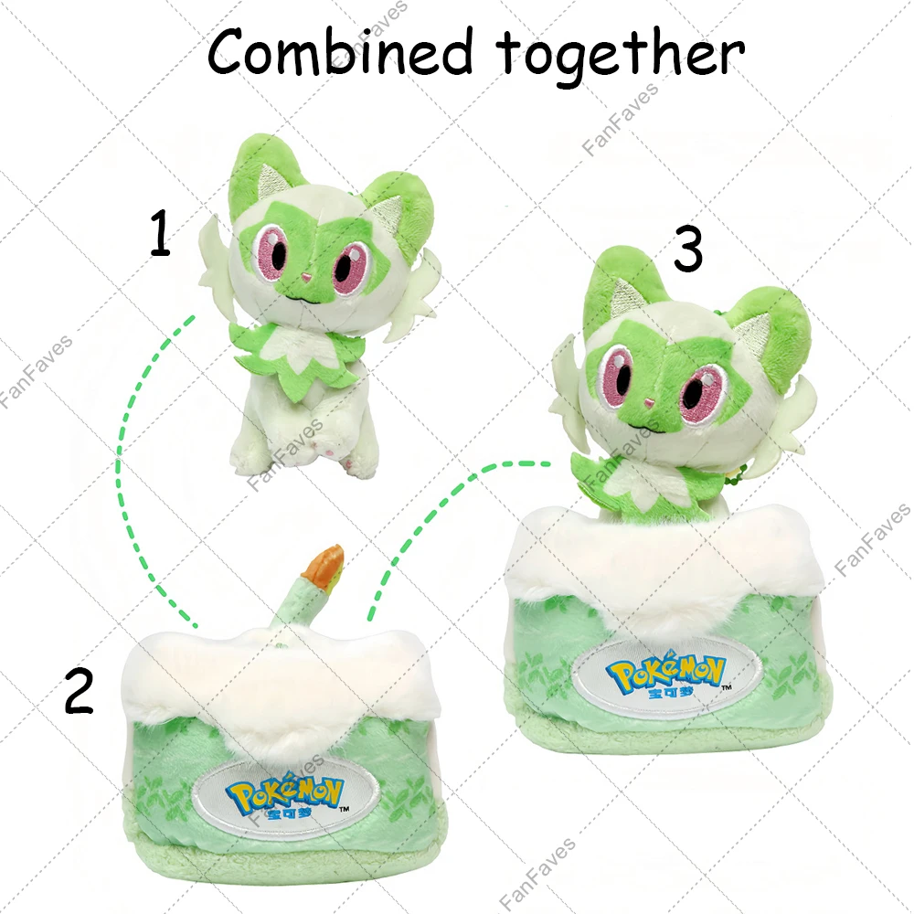 Pokemon Cake Dessert Pendant Plush Toy Pikachu Gengar Gengar Sprigatito jigglypuff Kawaii School Bag Backpack Doll Gifts