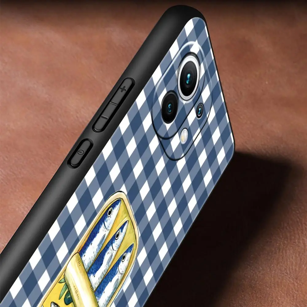 Colorful Sardine Fish Striped Phone Case For Xiaomi Mi 17 15 14 13 12 11 Lite 15T 14T 13T 12T 11T 5G Poco X7 X6 X5 X3 Pro Cover