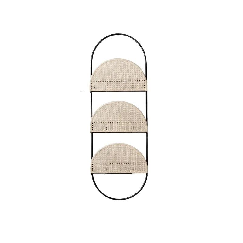 Nordic wall porch shelves, wall-mounted wall-mounted storage magazine shelves, wrought iron bookshelves, newspaper shelves,