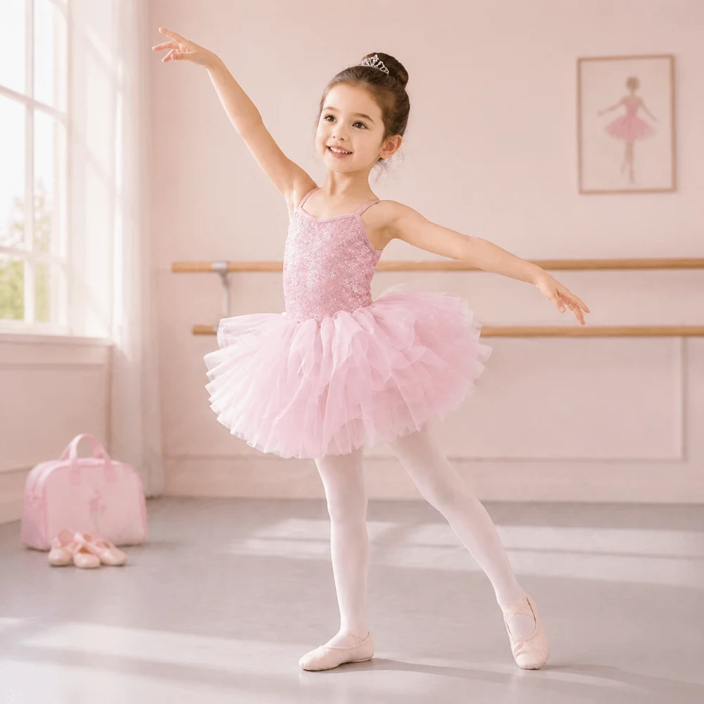 

Short Sleeve Ballet TuTu Dress Cross Strap Princes Dress Ballet Performance Costume Puffy Party Dance Dress Gymnastic