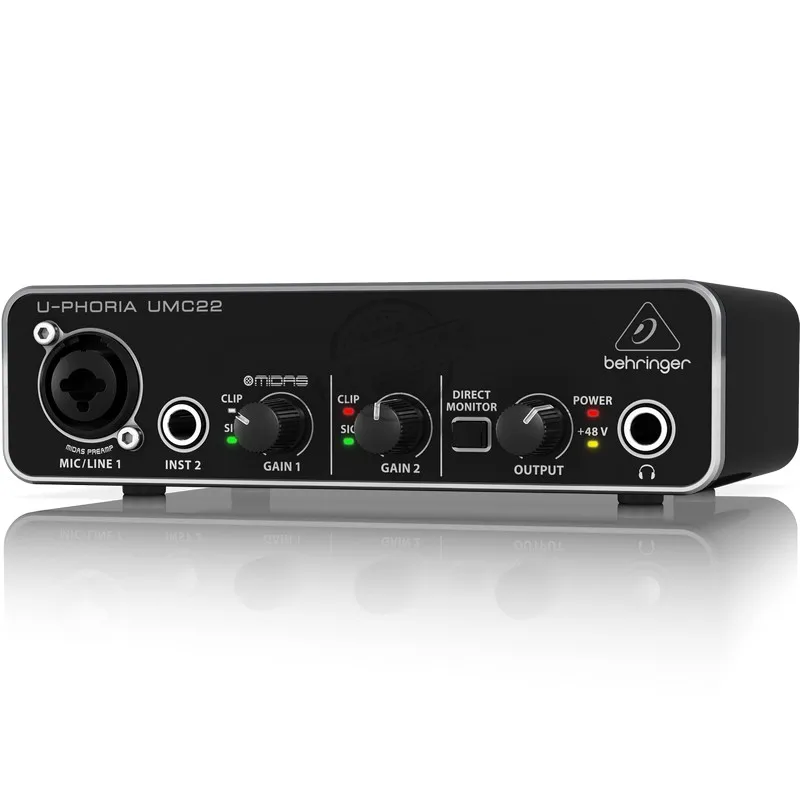 BEHRINGER U-PHORIA UMC22 لايف تسجيل جهاز التحكم في الصوت هيئة التصنيع العسكري مكبر للصوت USB جهاز التحكم في الصوت الخارجي #2