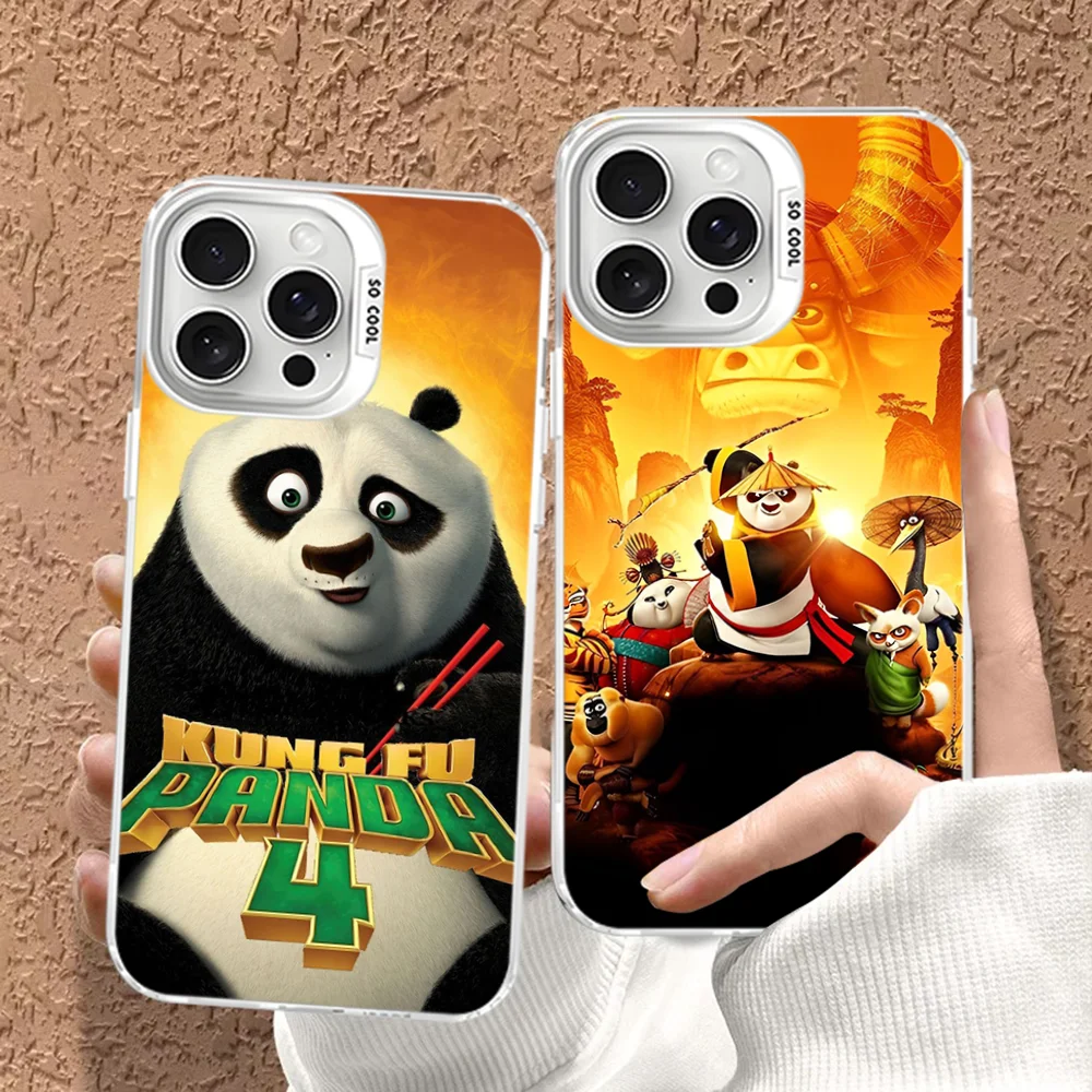 

Kungs F-Fu Cool Pandas Phone Case For iPhone 16 15 14 13 12 11 Pro Max X XR XSMAX Matte Shockproof Back Cover