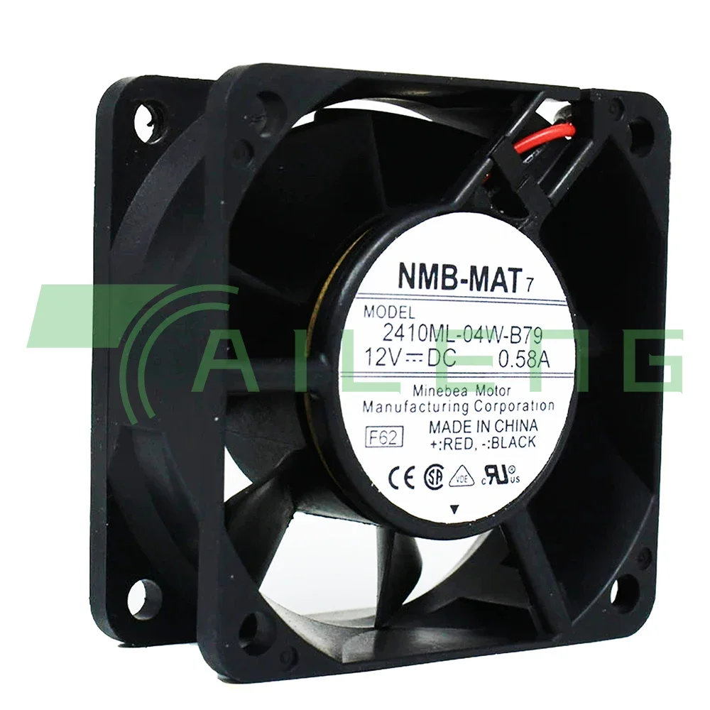 NMB 2410ML-04W-B79 -F62 6025 60x60x25mm 6cm DC 12V 0.58A 3 線サーバーインバーター冷却ファン
