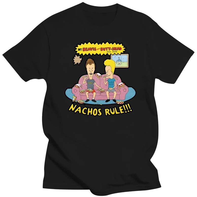 Funny men t shirt novelty tshirt women Beavis & Butthead Nachos Rule T-shirt