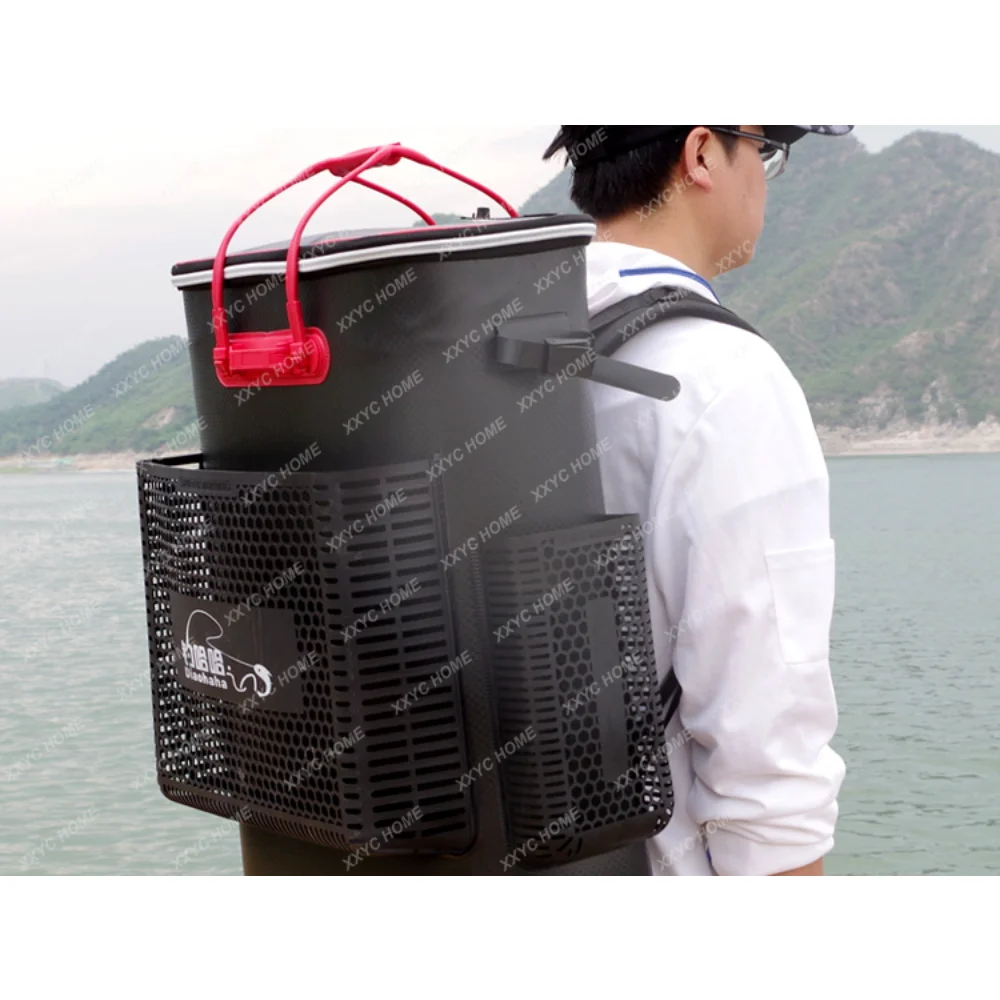 

Multifunctional Shoulder Fishing Bucket Pull Rod Fish Bucket Large Capacity Fishing Bag