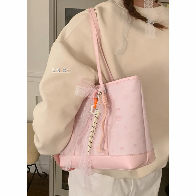 

Faionable Floral Print Tote Bag Women's Single oulder Commuter Bag Large Capaci Spring 2025 New Sle PU Leather Handbag