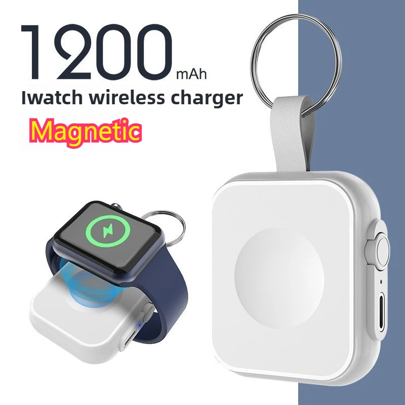 Mini Wireless Fast Charging Powerbank 1200mAh for Apple Watch Series S10 Portable Charger