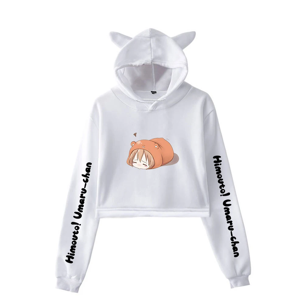 2022 Anime Himouto Umaru chan Hoodies Cat kawaii hoodie women's Casual pullover short shirt  street cat ears sweatshirt