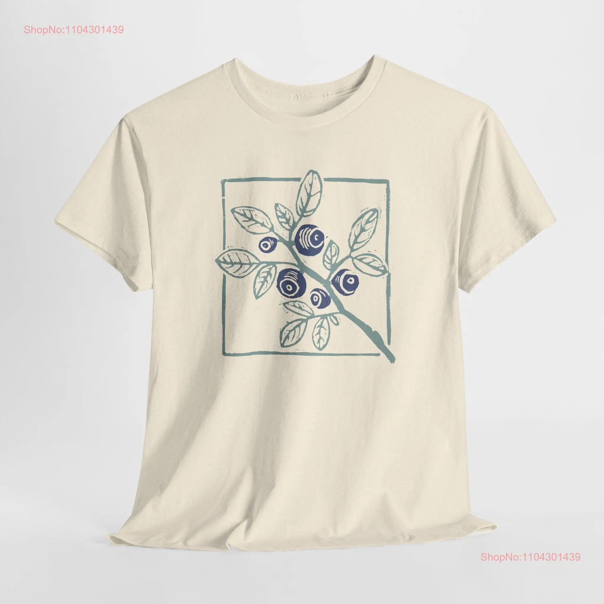 Linocut Blueberry T Shirt long or short sleeves