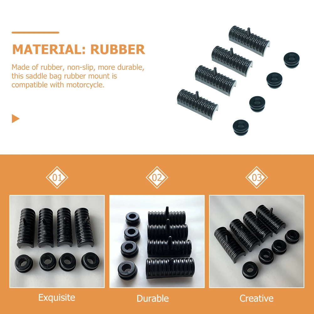 

1 Set Rubber Mount Saddlebags Support Cushion For Motorcycle Durable Non-Slip Saddle Bags Mount Hardware Grommets Motorcycle