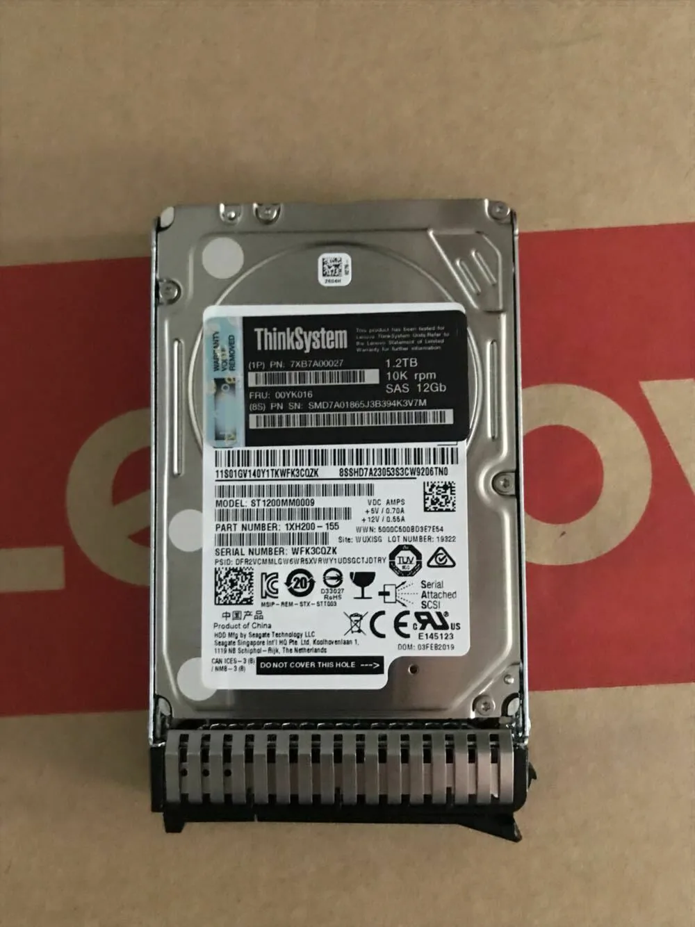 FOR 00YK016 ThinkSystem 1.2TB 10K SAS 12G 512N 2.5in HDD 7XB7A00027 HARD DRIVE