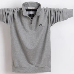 Men's Polo Shirts Long Sleeve Casual Workout Polo Shirt Soild Color Mock Neck Golf Shirts Zip Collared Pullover Top for Men