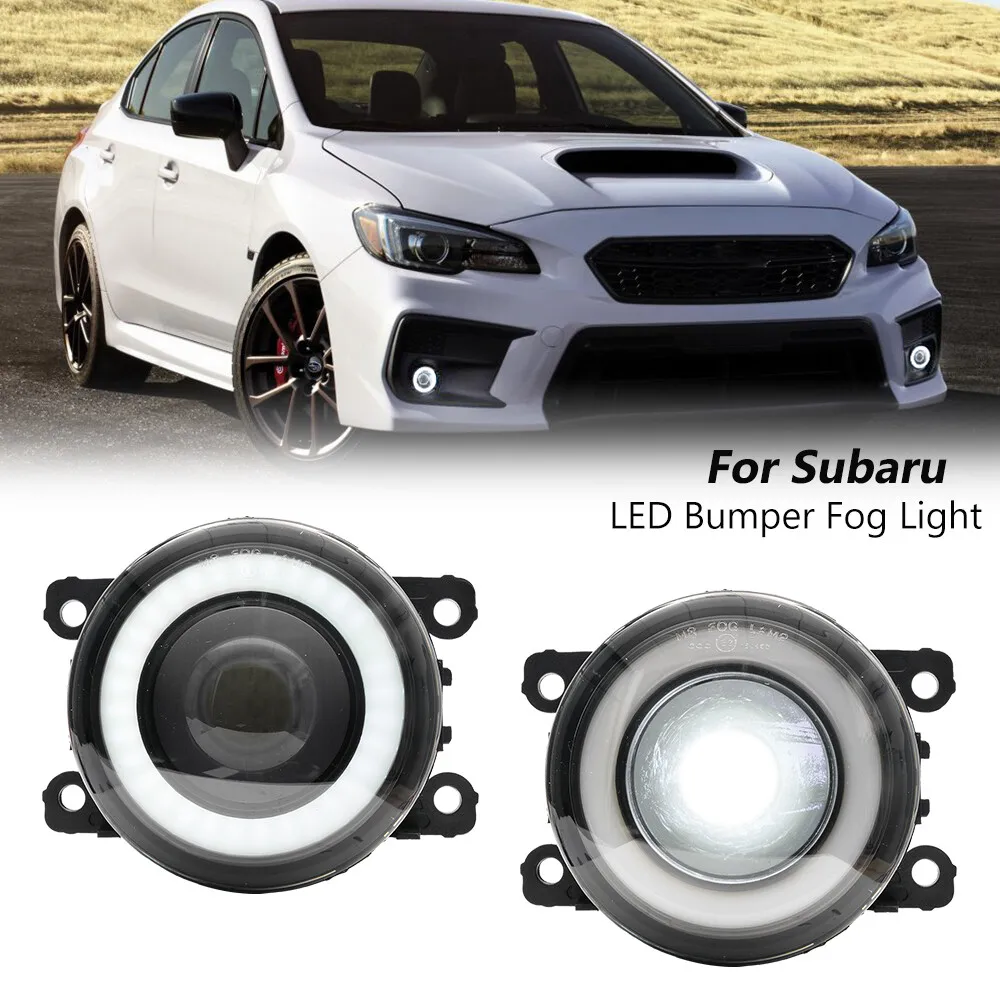 

2 шт. белые светодиодные противотуманные фары для 13-16 Subaru BRZ 15-21 WRX STI Impreza с кольцом Halo DRL, запасные части для автомобиля