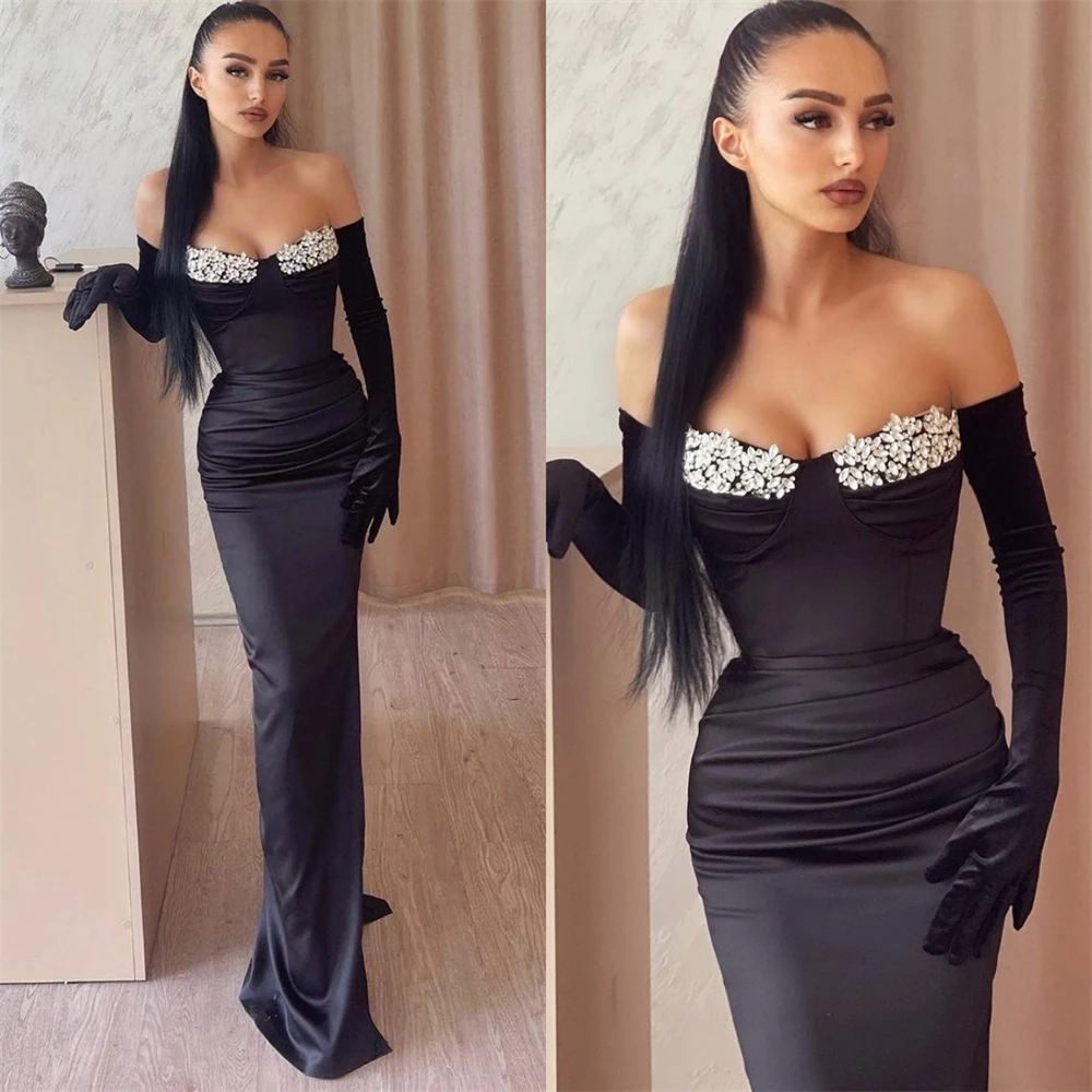 Customized sparkle Off-the-shoulder Sheath Cocktail Sequin Hugging SOccasionEvening Gown robe pourcérémonie de mariage