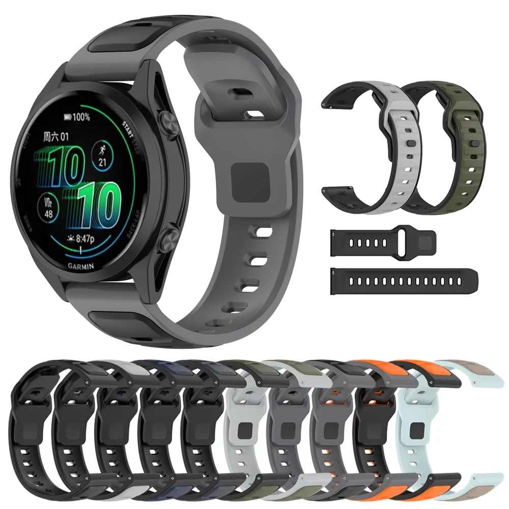 

Спортивный ремешок 20 мм 22 мм для Garmin Venu 3, сменный силиконовый браслет для часов Forerunner 165 265 255 570 Vivoactive 4 5