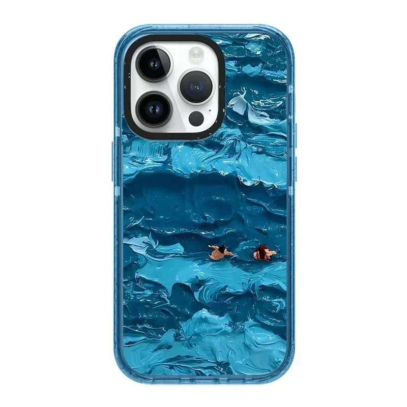 MagSafe Acrylic Sea Wave Phone Case Cover for iPhone 11 12 13 14 15 Pro Max Case for iPhone 15 ProMax