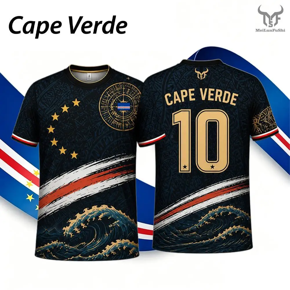 2026 New Cape Verde Flag Printed T-shirt Men And Women Quick Dry Breathable Outdoor Sports Jersey Summer Casual Football Tee