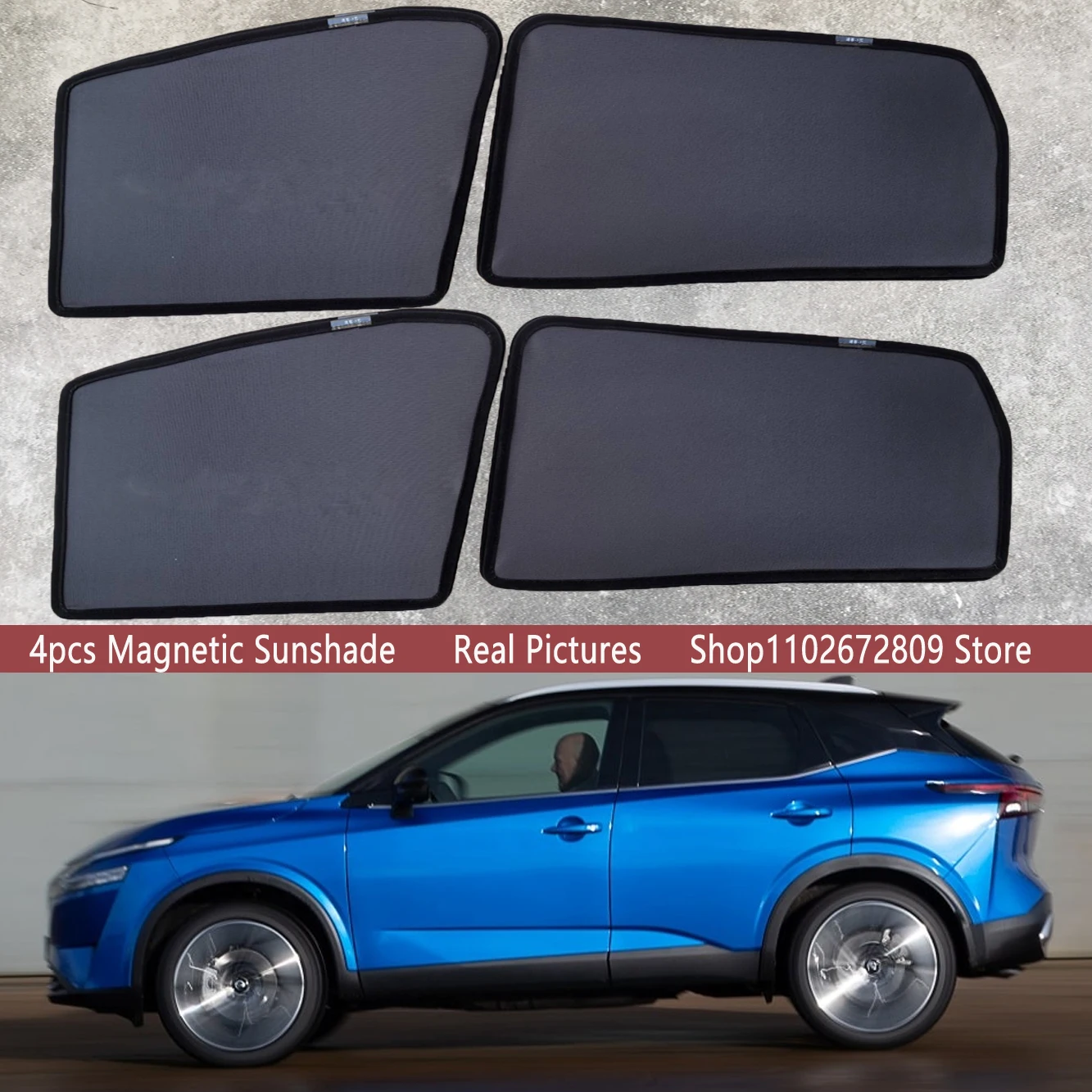 

Magnetic Car Sunshade Shield Front Windshield Frame Curtain Sun Shades For Nissan Qashqai J12 2022 2023 2024 2025 Accessories