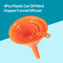 Hot Sell 4Pcs Plastic Car Oil Petrol Hopper Funnel Diffuser Household Kitchen Gadget Tool