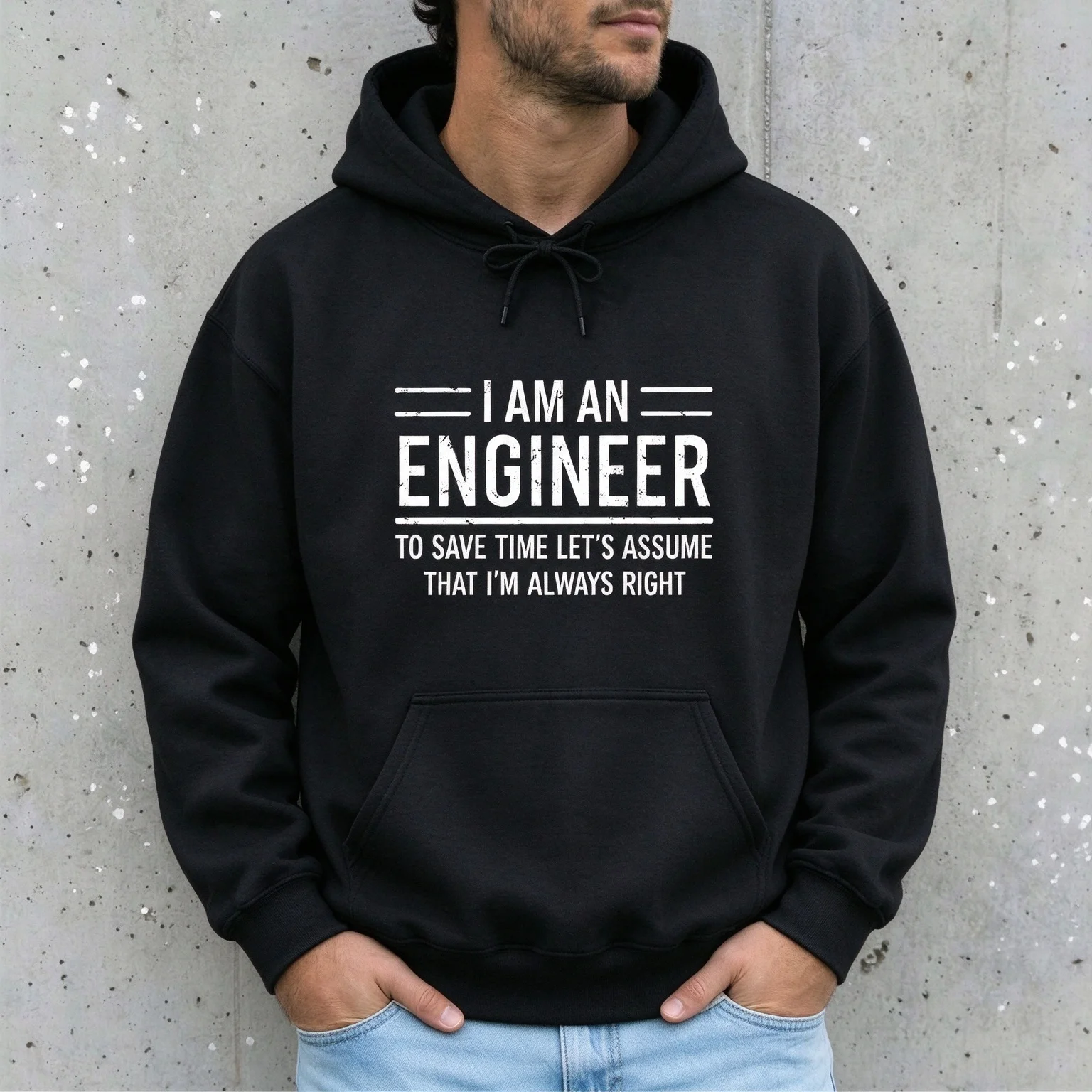 I'm An Engineer Hoodie Funny Sweatshirt Always Right Shirt Engineering Gift Sarcastic Work Apparel Mechanical Tech Worker Unisex