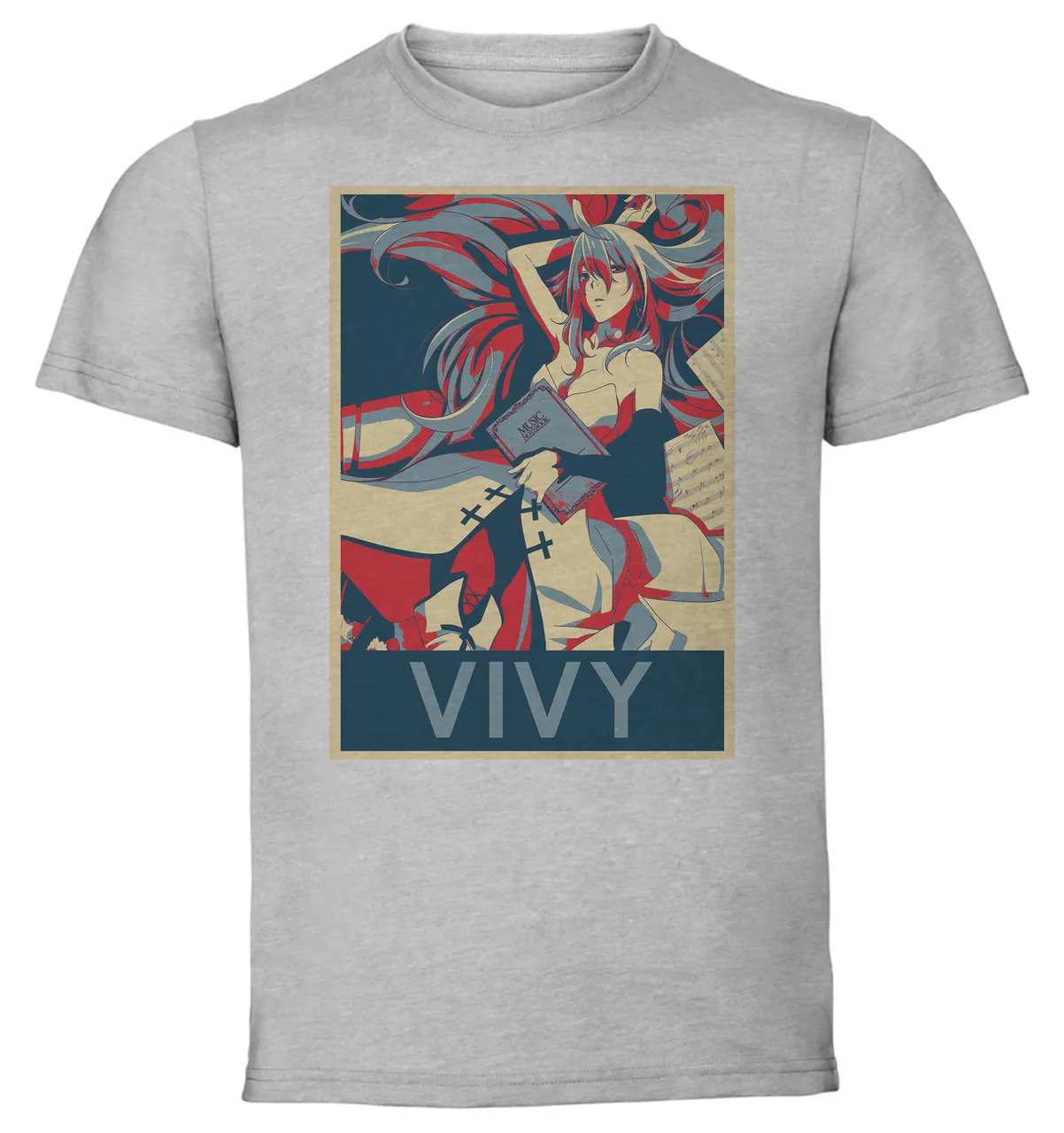 T-Shirt Unisex Grey Propaganda Vivy Fluorite Eye's Song Vivy SA0981