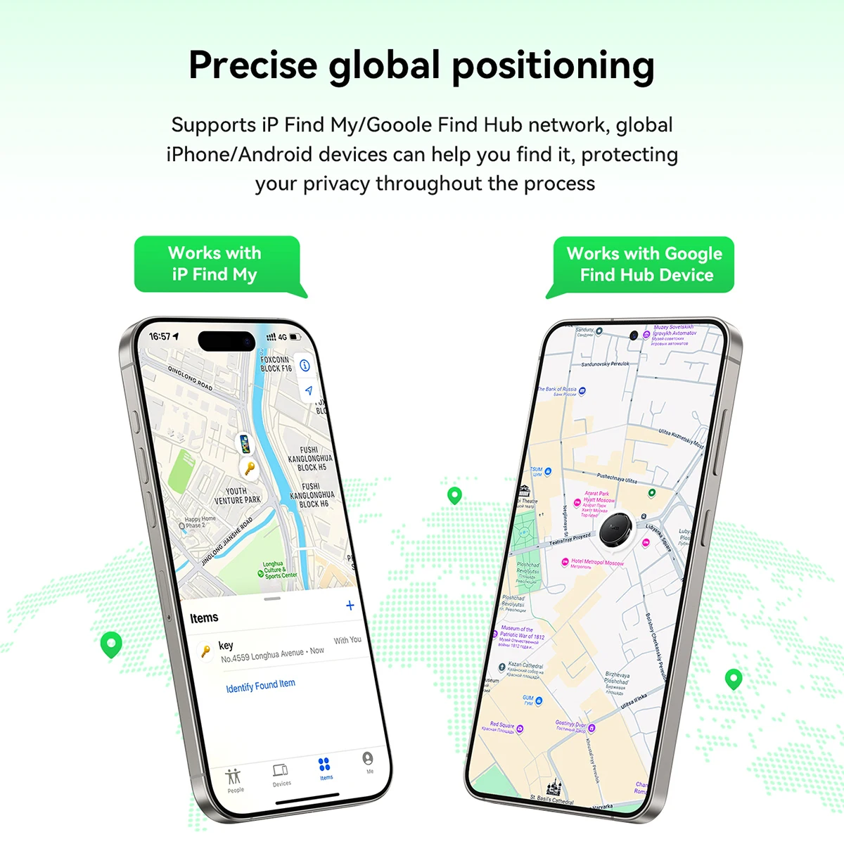 HOCO E101 Airtags per IOS e Google Sistema Android Dispositivo anti smarrimento per telefono cellulare Localizzatore personale per localizzatori di animali domestici per bambini