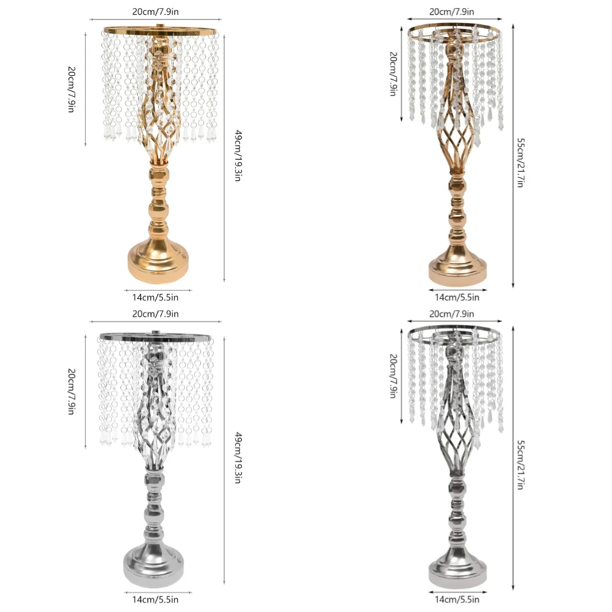 

10 шт., 19,3 дюйма, высокая хрустальная подставка для цветов, свадебные центральные вазы для стола, цветочная вечеринка, центральная часть стола, цветок, металл