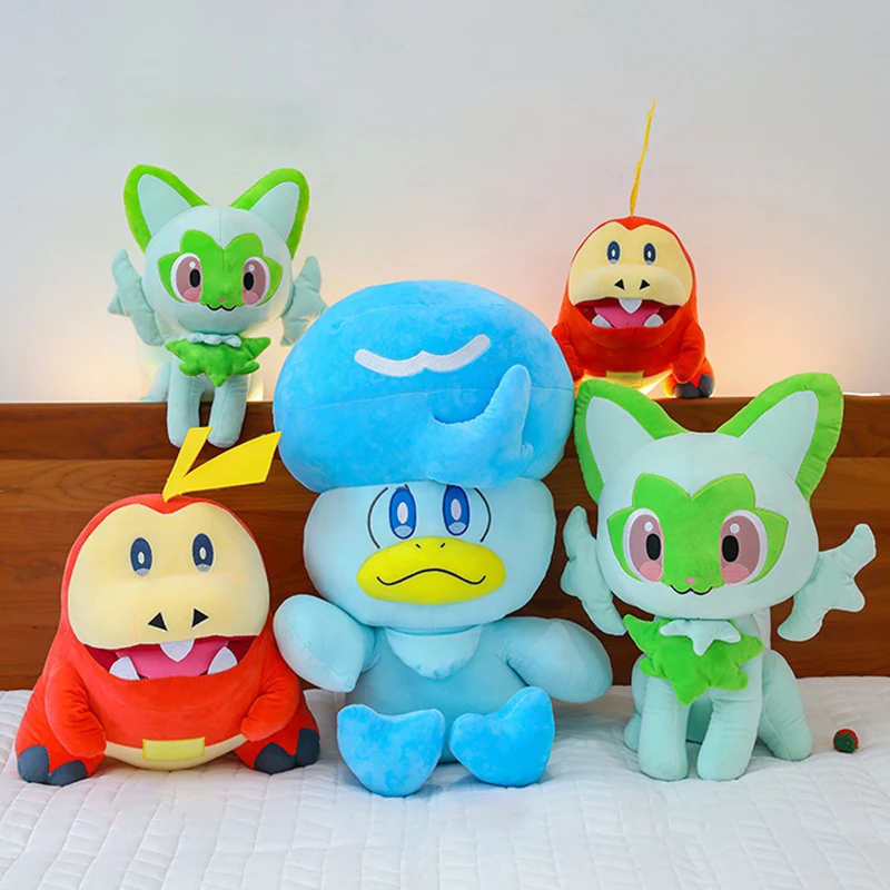 Pokemon Plushie Dolls Sprigatito Quaxly Fuecoco Pokémon Scarlet and Violet Anime Plush Stuffed Toys Christmas Gift for Childrens