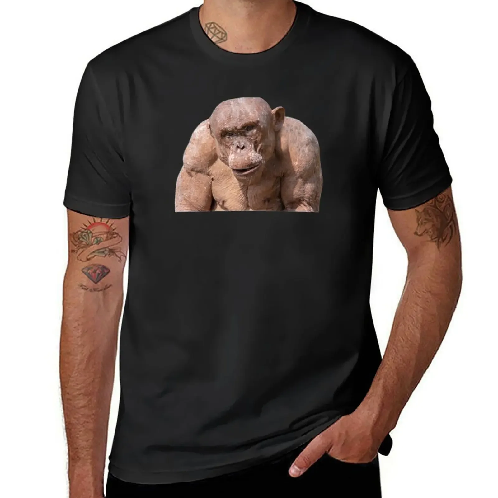 Jambo The Hairless Male Chimp (Transparent Background) T-Shirt graphic t shirts plus size clothes heavy weight t shirts for men