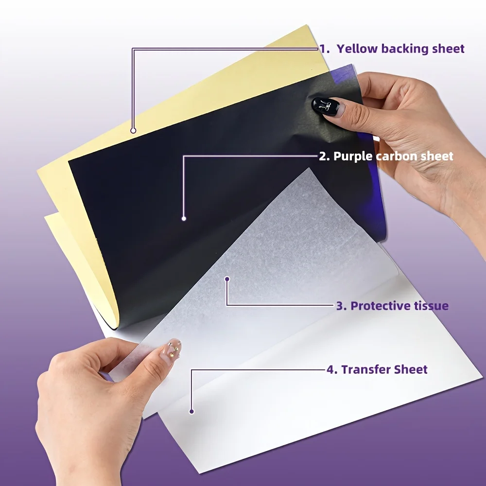 60pcs sheets of tattoo transfer paper, A4-sized thermal tattoo template paper, tattoo accessory tools, tattoo drawing paper