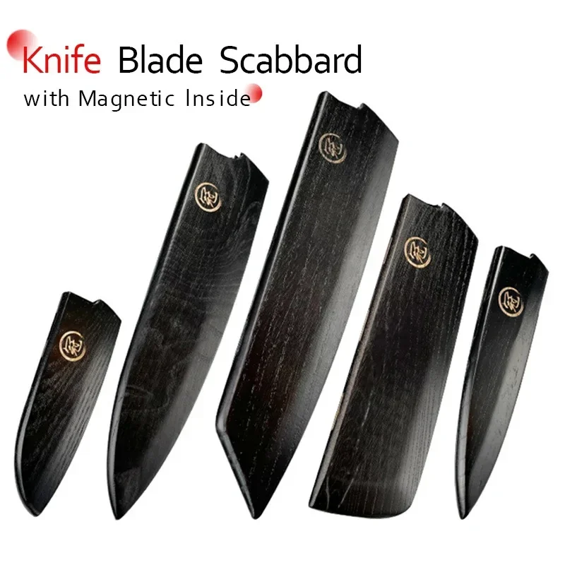 Solid Wood Knife Cover for Chef Kitchen Cooking Blade Protector Multi Size Portable Japanese Knife Sleeve Home Outdoor Use