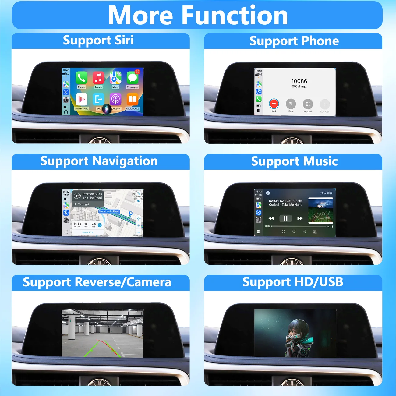 وحدة CarPlay اللاسلكية لكزس IS CT 2014-2020 لوحة اللمس الصغيرة أو عصا التحكم مع أندرويد Auto AirPlay Car Play CMS Support YT #4