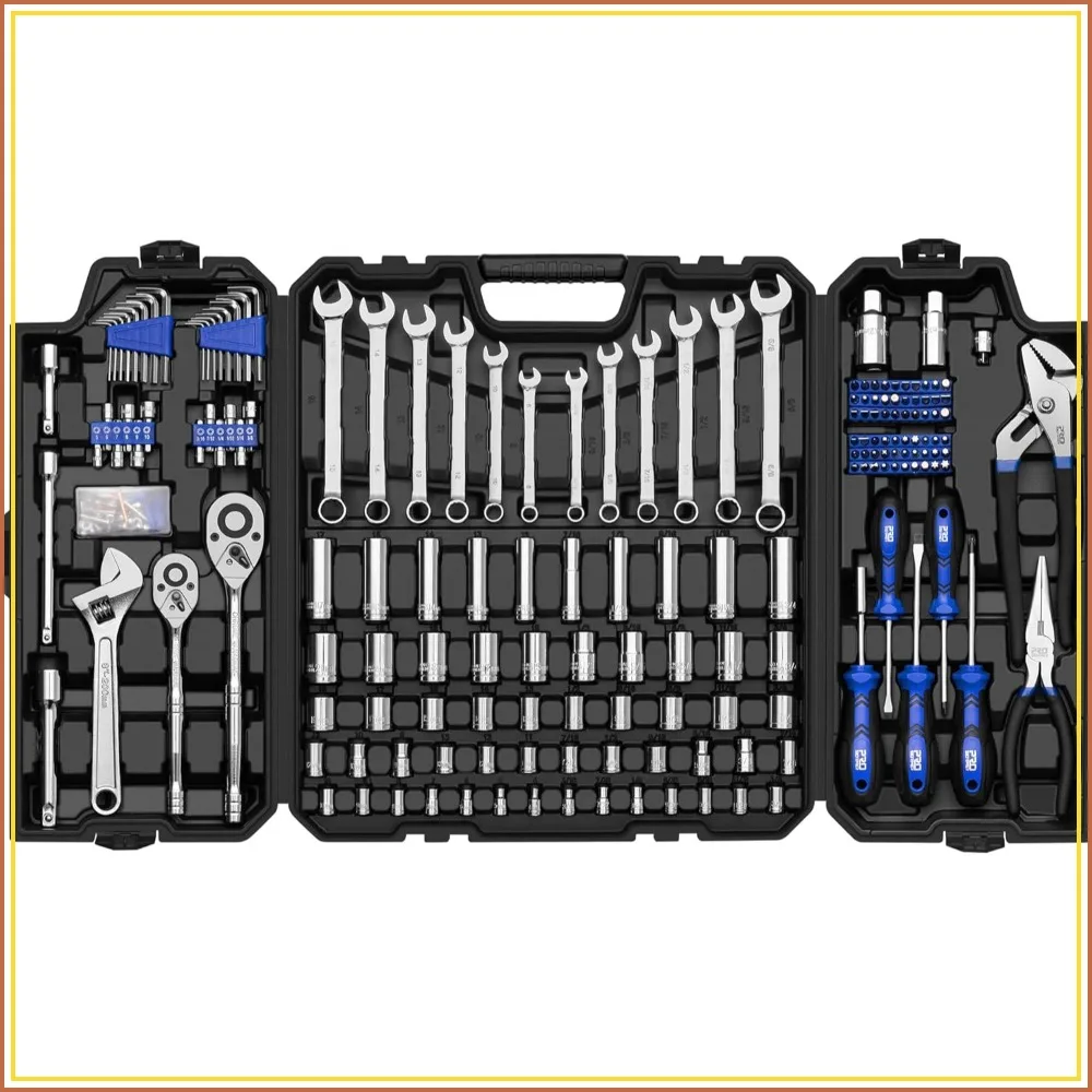 

240-Piece Mechanics Tool Set, SAE/Metric Sockets & Wrenches Automotive Repair Kit with Storage Case