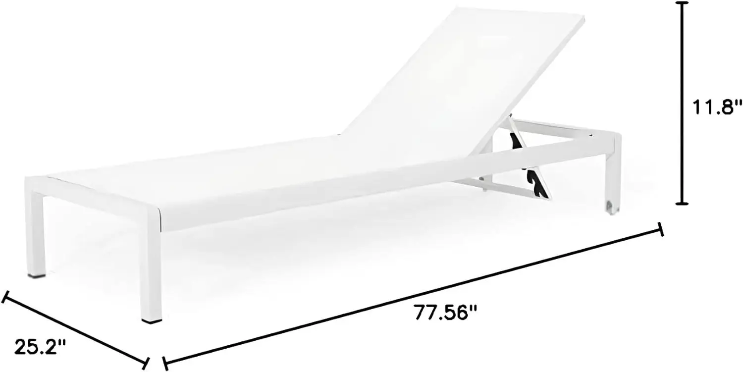 Cynthia Outdoor Chaise Lounge, White