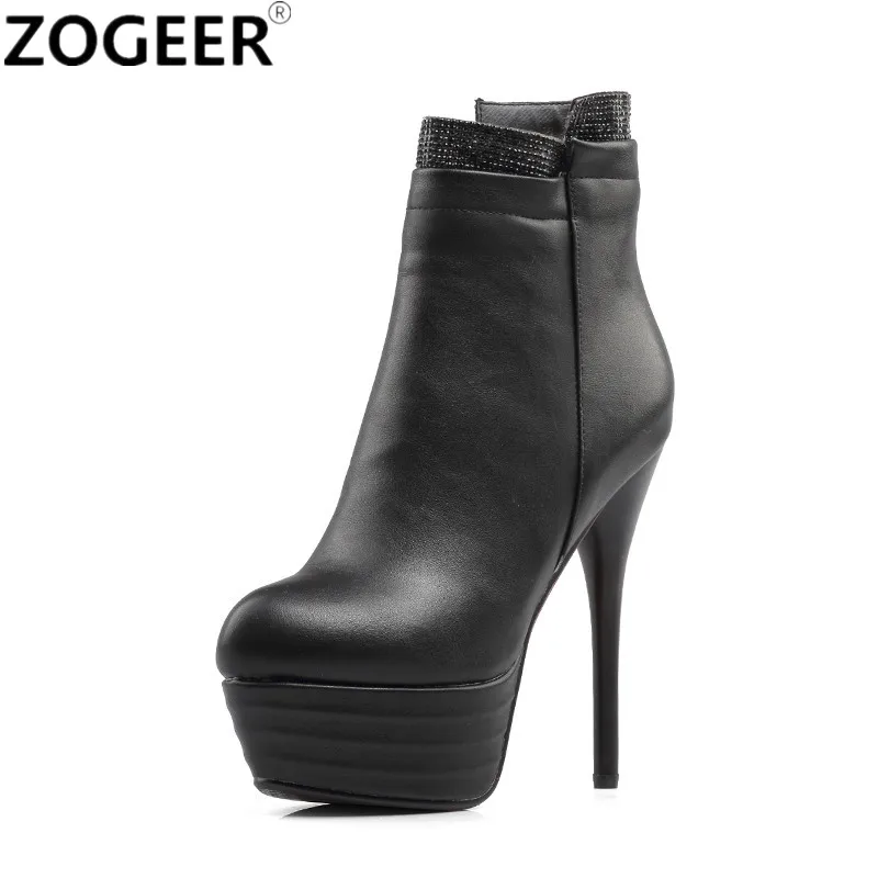 Designer Platform Ankle Boots For Women Extreme High Heels Sexy Short Boot Autumn Winter Black Red Ladies Party Shoes Large Size