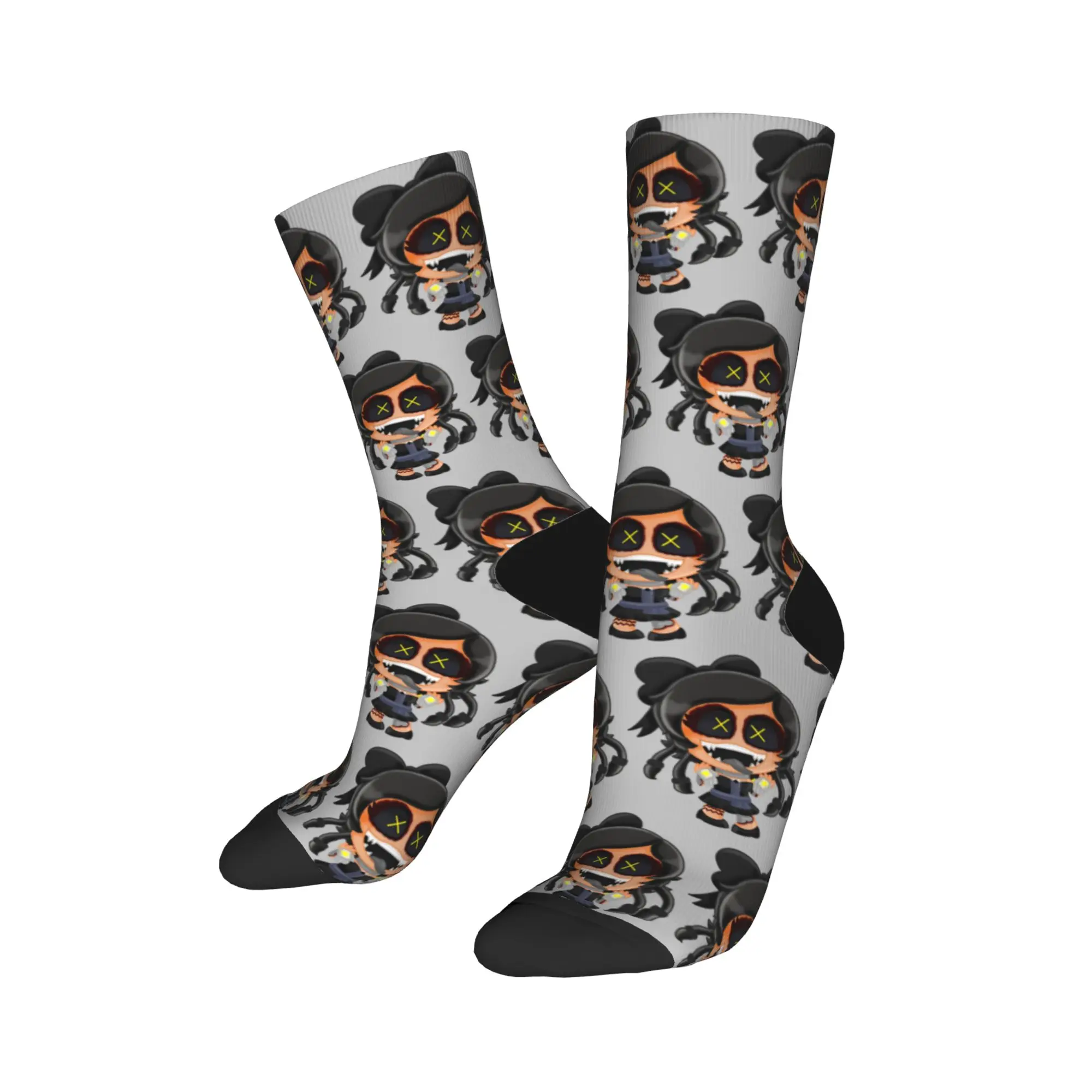 Hip-hop Chibi Cyn Murders Drones Football Socks  Polyester Long Socks for Unisex Non-slip