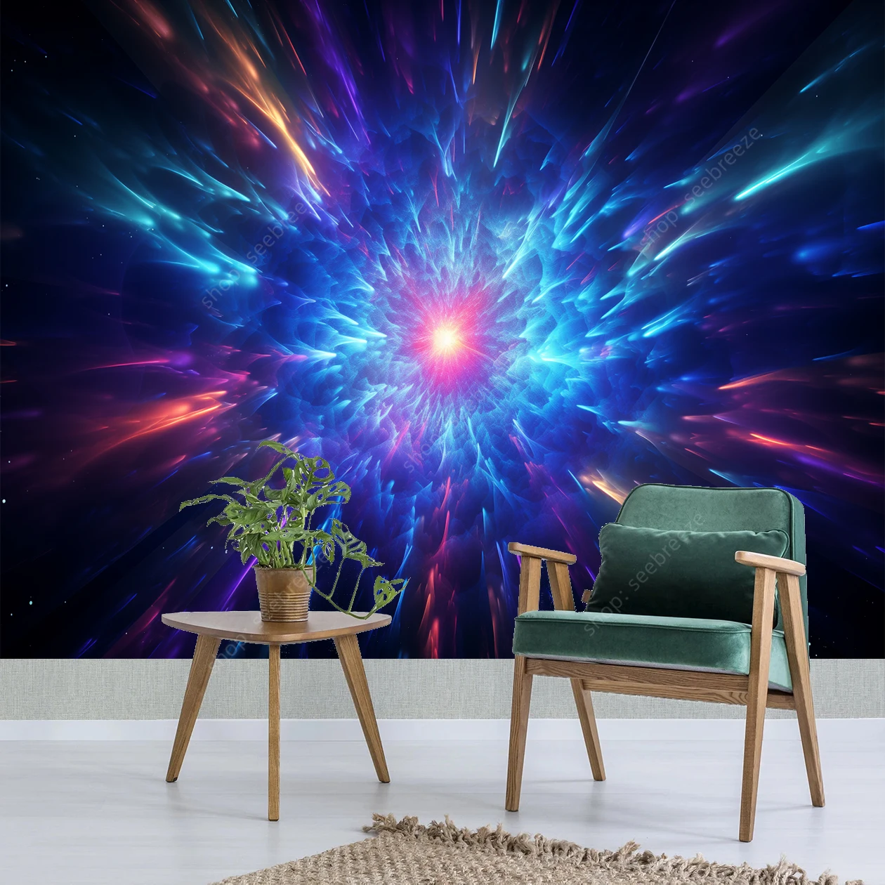 Galaxy Cosmic Nebula Tapestry Modern Home Office Wall Art Durable Textured Yarn Space Themed Decor Vivid Starry Design​