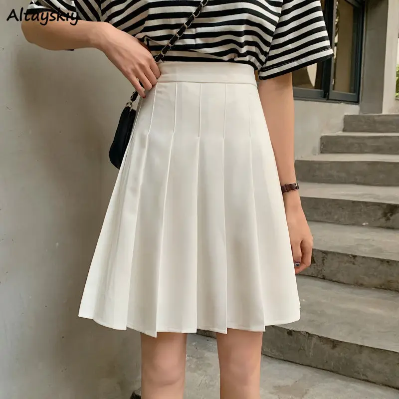 Spódnice plisowane damskie wysokiej talii lato do kolan styl Preppy Harajuku Y2k gorąca sprzedaż Street School Cosplay Casual kobiece Faldas
