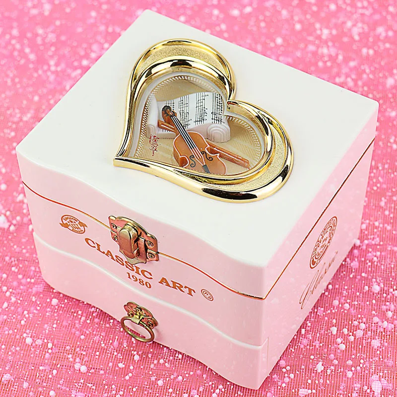Ballet Music Jewelry Box for Girls Plastic Rotating Gift for Kids Birthday Christmas Present