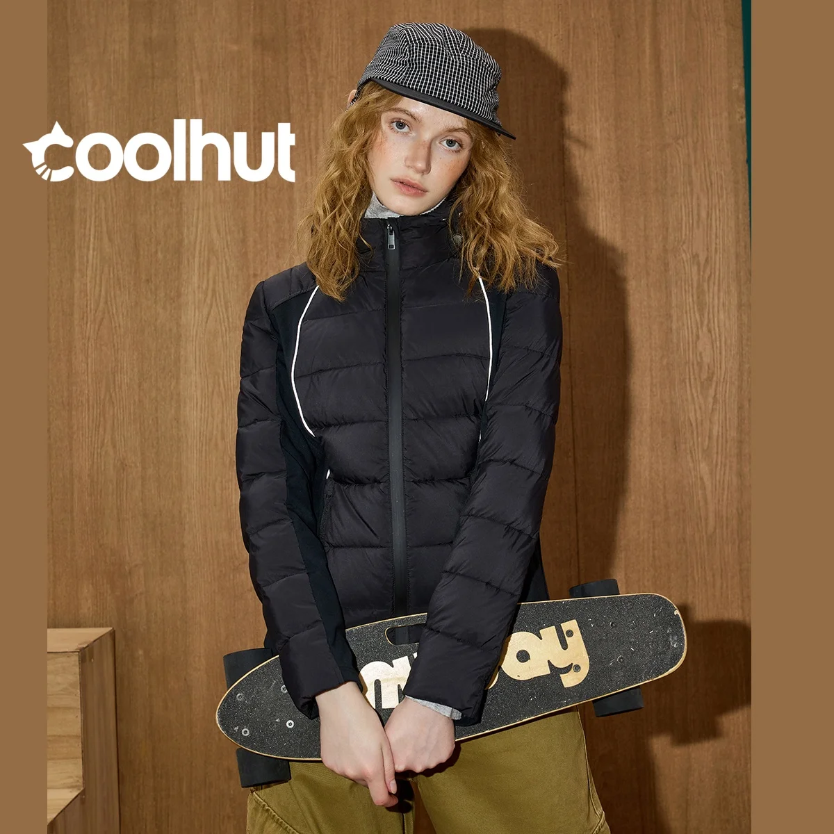 2025年冬 レディース 90%ダウン フード付きパーカー スリムフィット ウエストシェイプ パファージャケット 軽量 キルティングジャケット パネルデザイン テーラードコート