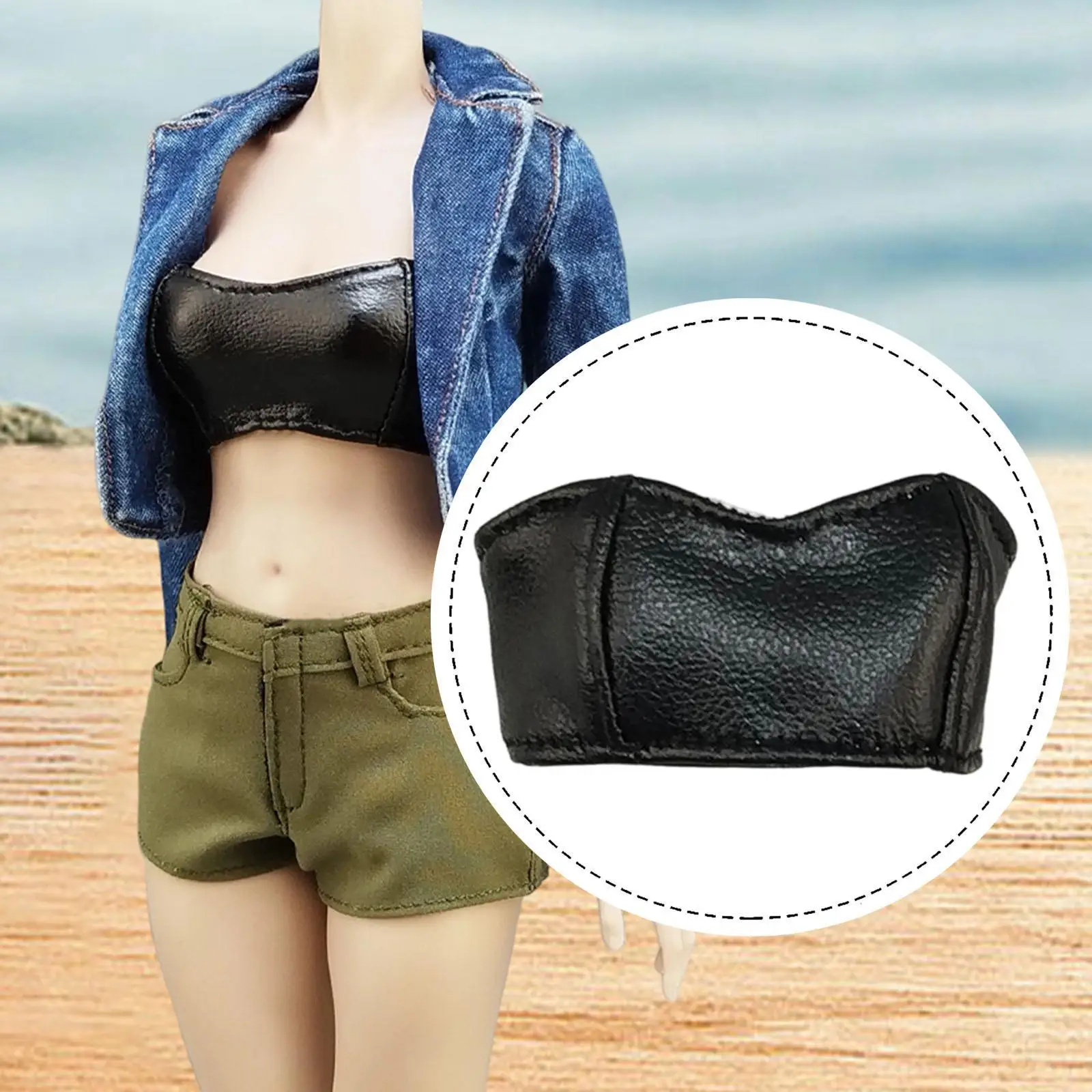 Haut tubulaire pour femme à l'échelle 1:6, soutiens-gorge sans bretelles pour mini poupée, haut court de base pour vêtements, bandeau pour figurine d'action de 12 pouces