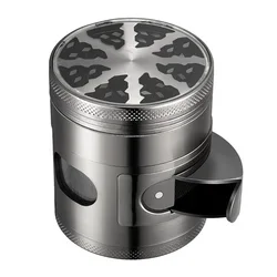 Creative Zinc Alloy Tobacco Grinder Manual Herb Spice Tea Crusher with Drawer Filter 60mm 4 Layers Grinder Smoking Accessories